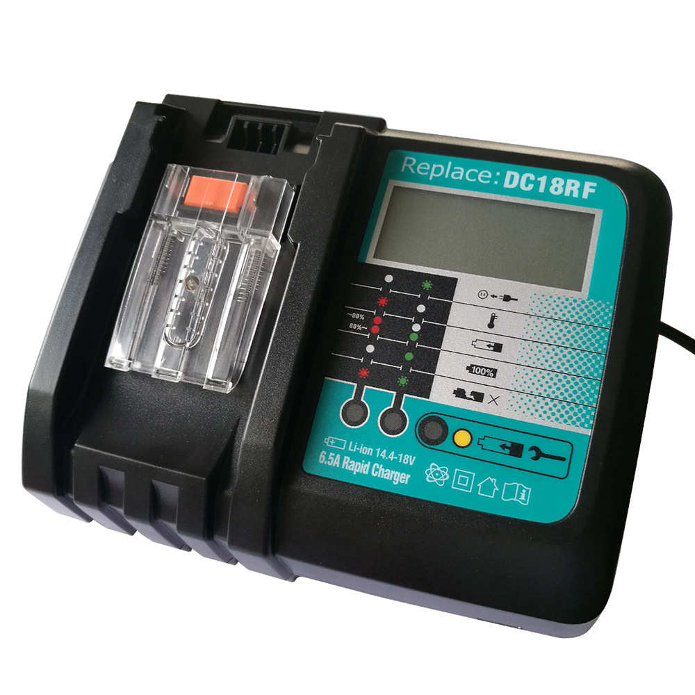 适用于makita牡田6A带屏充电器DC18RF 14.4V 18V锂电池快速充电器