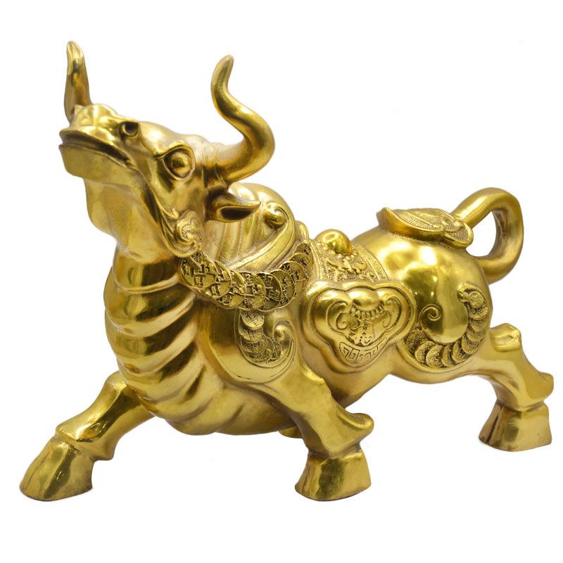 精工镀金款铜牛摆件十二生肖牛牛牛气冲天家居工艺品