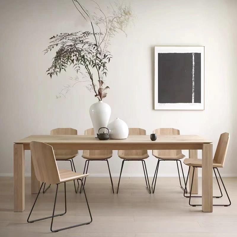 北欧实木会议桌办公桌长桌工作台大板桌子设计师原木洽谈桌餐书桌