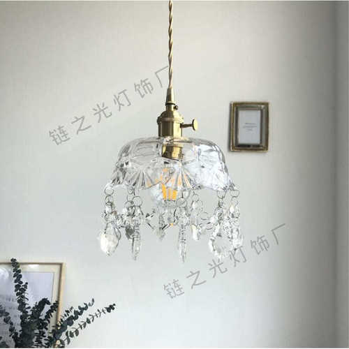 全铜法式水滴小吊灯北欧日式意式三头餐桌衣帽间阁楼过道玄关阳台