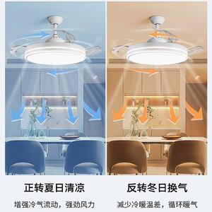 全光谱护眼简约大气客厅餐厅风扇灯家用吊灯中山古镇新款智能风扇