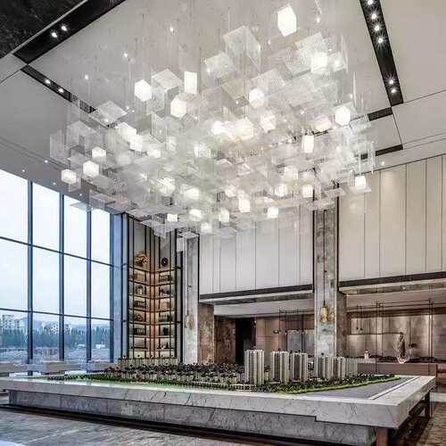 中山非标工厂展会大堂婚宴商场照明亚克力灯具灯灯饰吊灯简约极简
