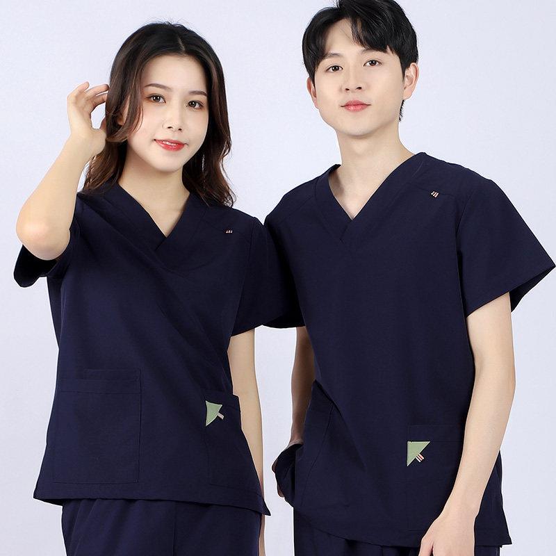 速干手术室衣洗手服衣男冰丝刷手衣口腔医生弹力手术室工作服短袖
