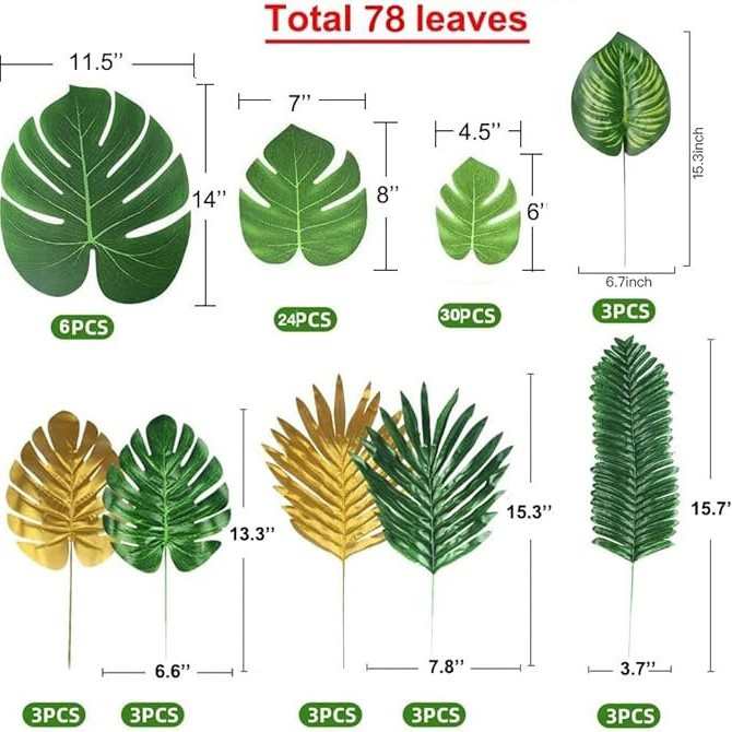 夏威夷葵饰带装仿真金套装尾78种派对杆龟背9带 银色杆片散植物叶