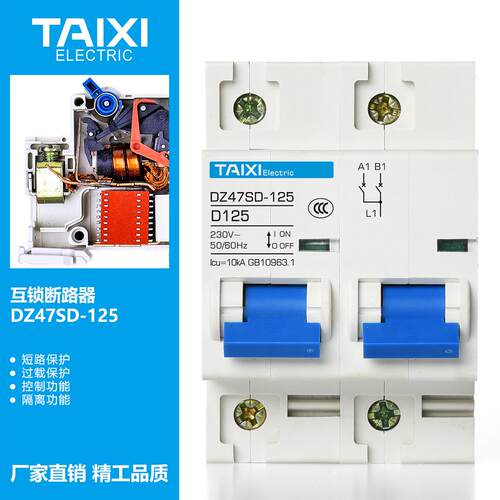 泰西DZ47SD-125小型互锁断路器125A光伏太阳能电源切换双电路转换