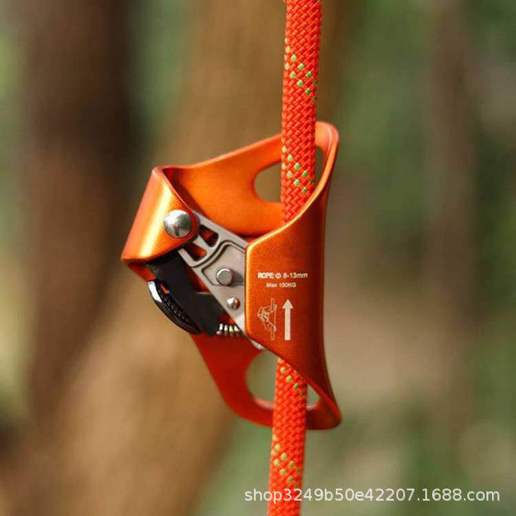 便携无手柄胸式上升器登山攀岩胸前保护自锁器铝合金抓绳器