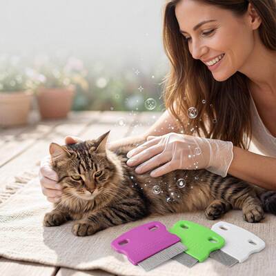 Pet Short Needle Flea Comb for Dogs and Cats - Dense Tooth S