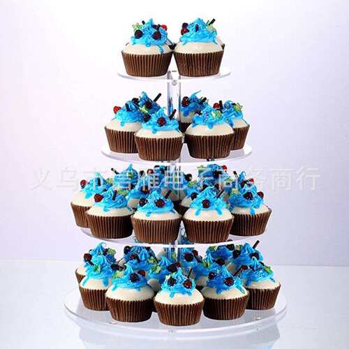 4层圆形亚克力蛋糕架 婚礼节日水果摆放架 透明蛋糕架cake stand