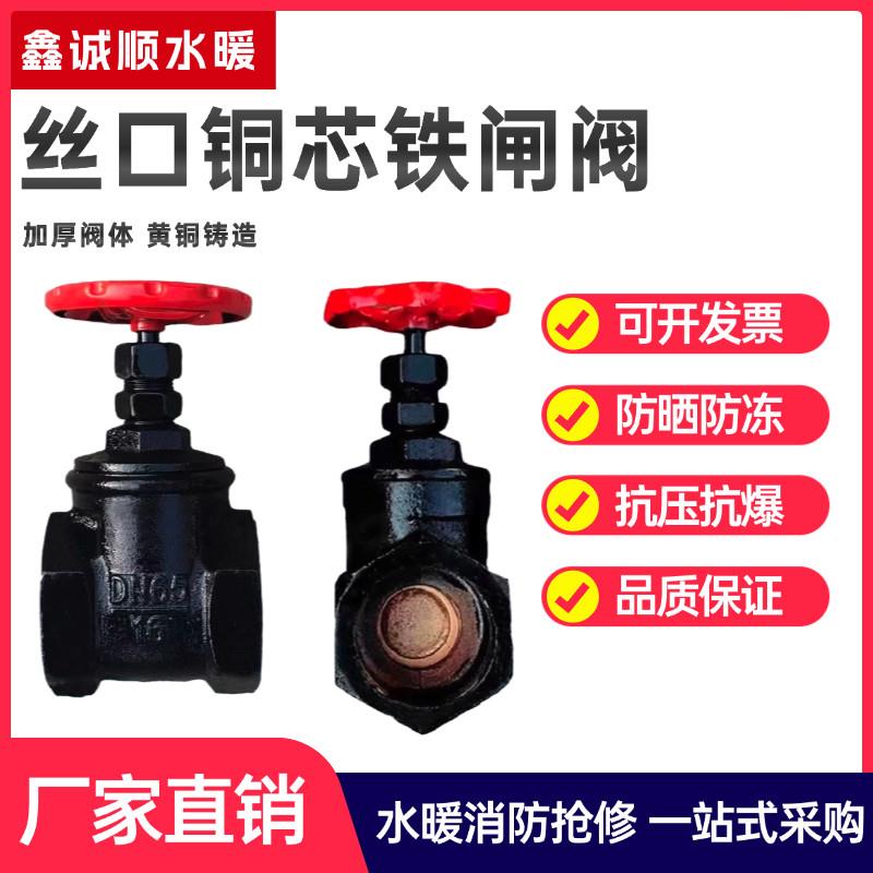 Z15T-10/16丝扣闸阀铜芯铸铁丝口闸阀闸板阀水管开关闸门国标大体