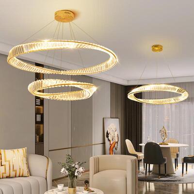 莫比斯水晶吊灯现代轻奢客厅卧室艺术简约餐厅酒店圆环样板房吊灯