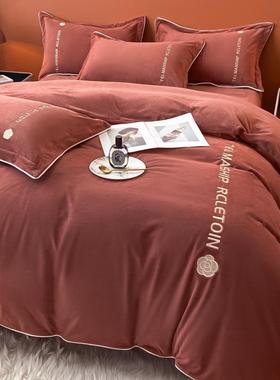 A类儿绒绒轻奢床婴上四17753件套加厚床品套加床单珊瑚法兰绒被床