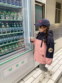 儿童冬装加绒冲锋衣外套韩版洋气女童甜酷派工装棉服宝宝加厚上衣