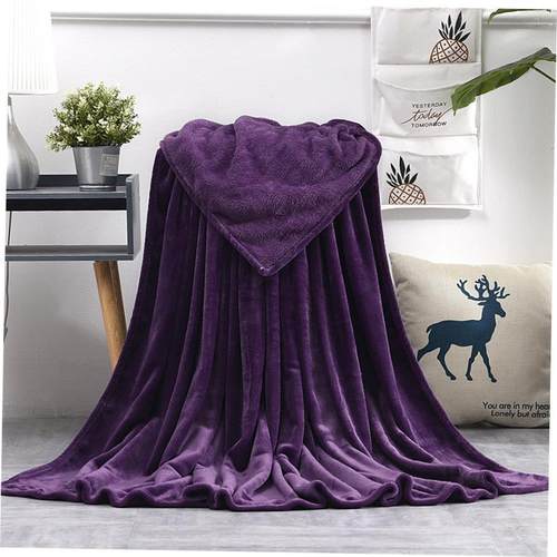 Warm Coral Fleece Blanket Winter Sheet Bedspread Sofa Throw