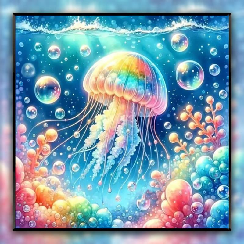 十字绣2026新款线绣梦幻水母图案刺绣手工客厅卧室小件钻石画满钻