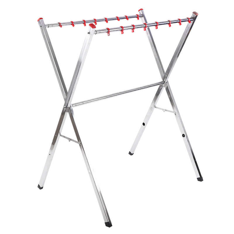 折叠晒被子落地批发伸缩晾衣杆晾晒家用家用不锈钢被子阳台晾衣架