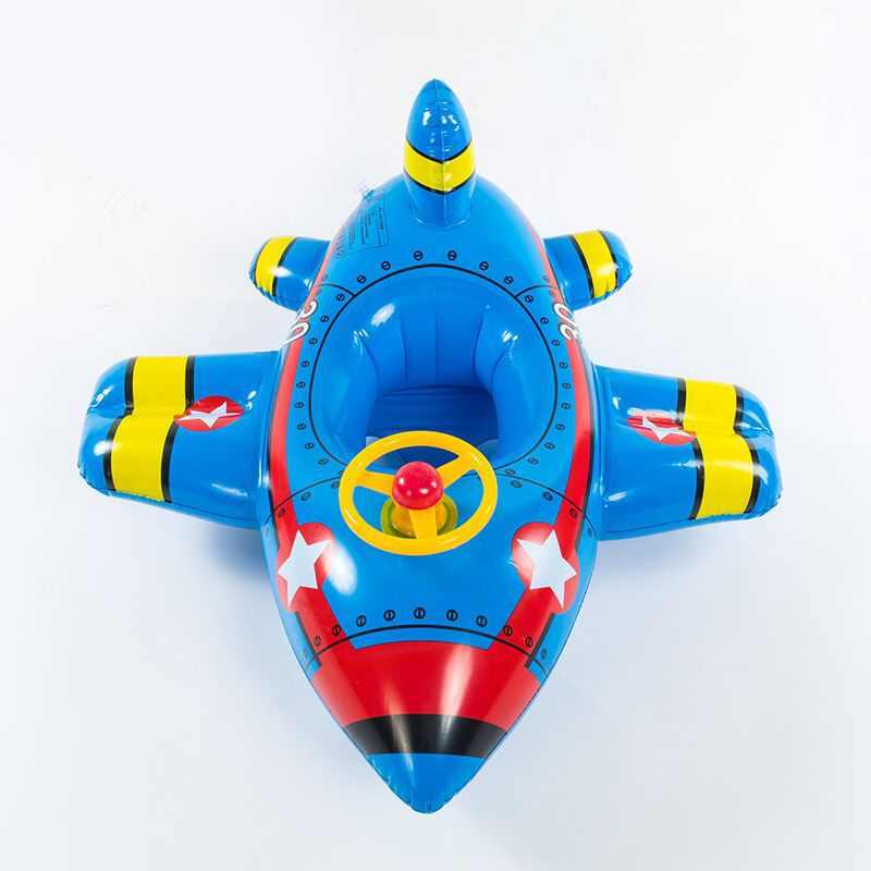 厂家直销儿童充气加厚飞机坐艇2023夏季新款宝宝飞机方向盘游泳圈