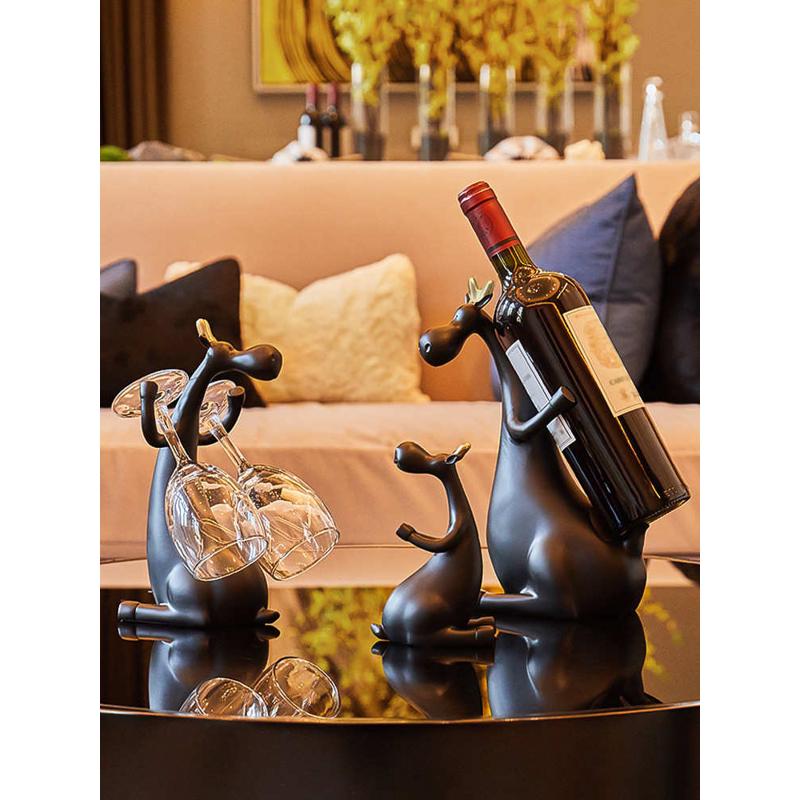 轻奢创意红酒架子家用家居装饰品北欧酒杯展示架立式桌面葡萄酒架