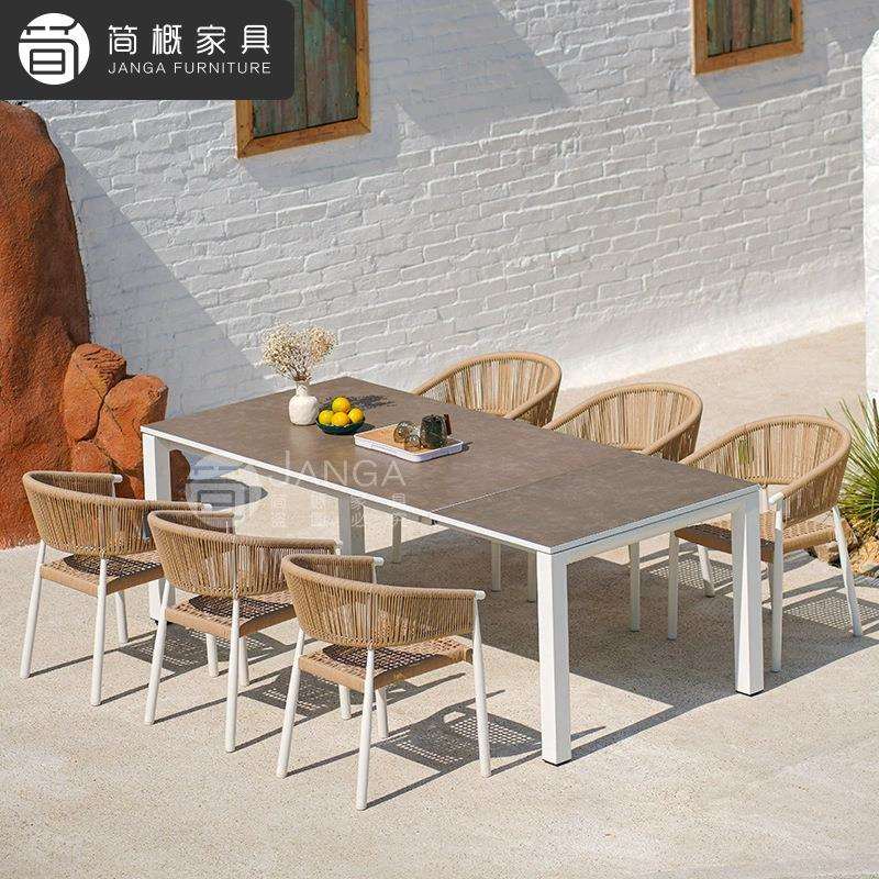 户外别墅花园桌椅酒店阳台铝合金茶桌椅家具咖啡厅餐椅休闲藤椅套