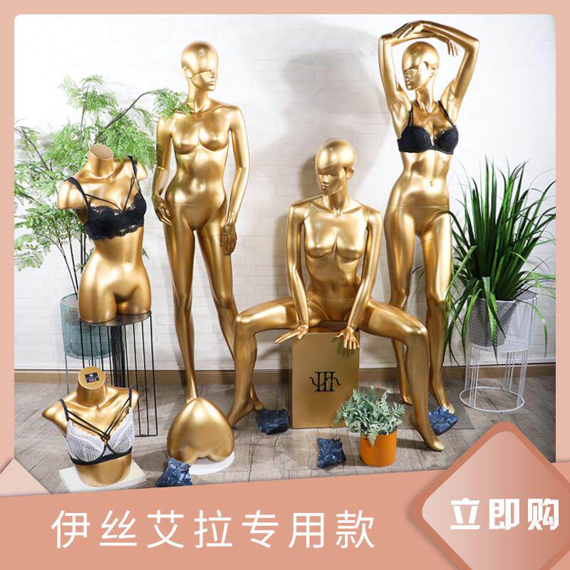 伊丝艾拉专用新款内衣模特女全身金色大胸展示架陈列假人体女模