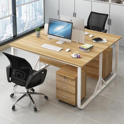 双人公桌简约现代职员面对面脑桌23144办6员工卡组座办公电室桌椅