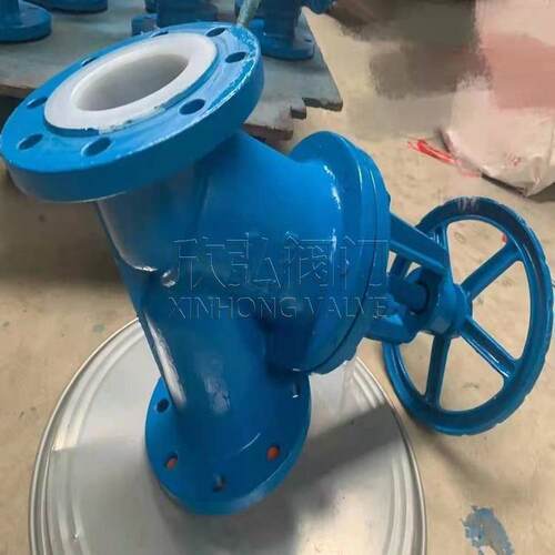 J44F46角式衬氟截止阀 衬胶 耐酸性 软密封 化工 欣弘阀门