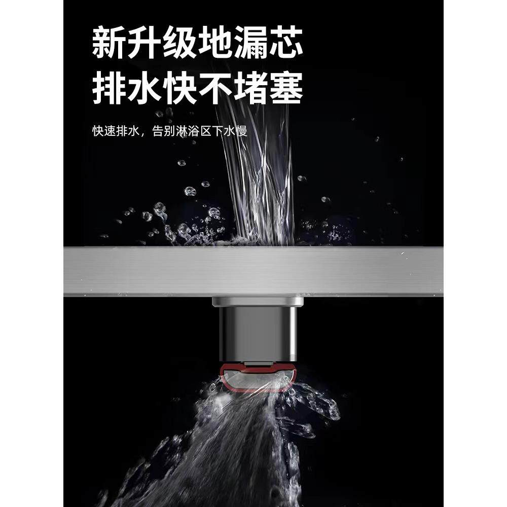 金逸304不锈钢极窄条型地漏32MM宽高级极简风线性大排量防臭地漏