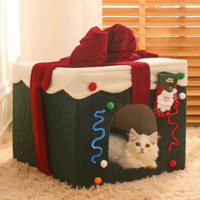 堡讯圣诞猫窝冬季保暖封闭式可拆洗猫咪房子床屋别墅狗狗盖布拉车,生活电器,其他生活家电配件,淘宝优惠券,粉丝福利购,淘宝优惠卷