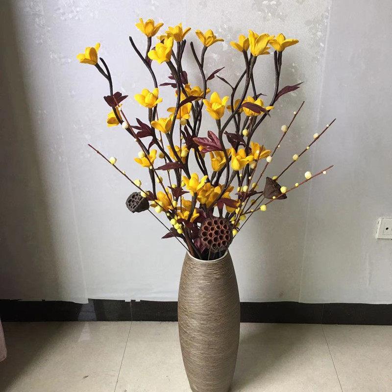 落地干花装饰摆件客厅大叶脉干枝套装手工插花彷真装饰花摆设花艺