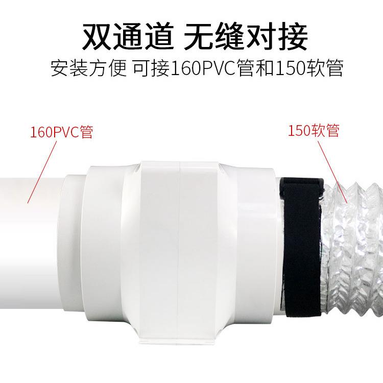 油烟C管道风机厨LLN房浴室160PV换气扇卫扇生间排管气排烟风机