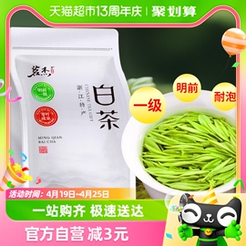 茗杰珍稀白茶茶叶一级新茶明前春茶袋装散茶自己喝正宗绿茶125g