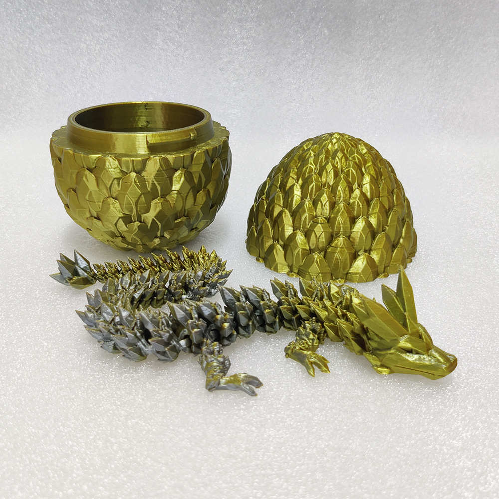 热销tiktok3D打印的水晶龙和龙蛋可以活动关节的中国龙铰链龙