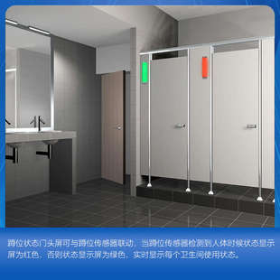 讯鹏智慧公厕厕所蹲位有人无人红绿双色柱形自动感应器状态指示灯