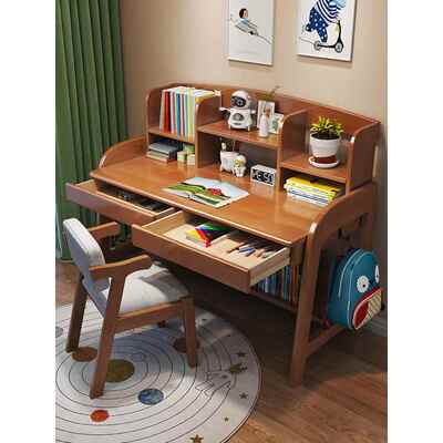 儿童学习YAYJ805#椅子家一套用卧室中小学生写桌可桌升降实木书桌