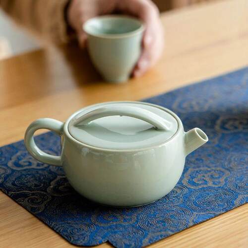 南黔窑青釉大口壶家用陶瓷茶壶小号单壶带过滤高档泡茶壶功夫茶具