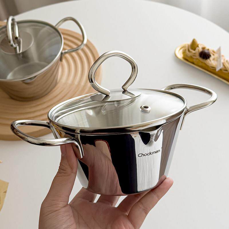 迷你一人食用煮面小锅不锈钢带盖子子宝宝副食品锅热奶锅瓦斯炉单