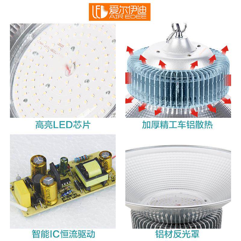 led鳍片工矿灯100 150 200w高亮厂房仓库车间吊灯体育照明高顶灯