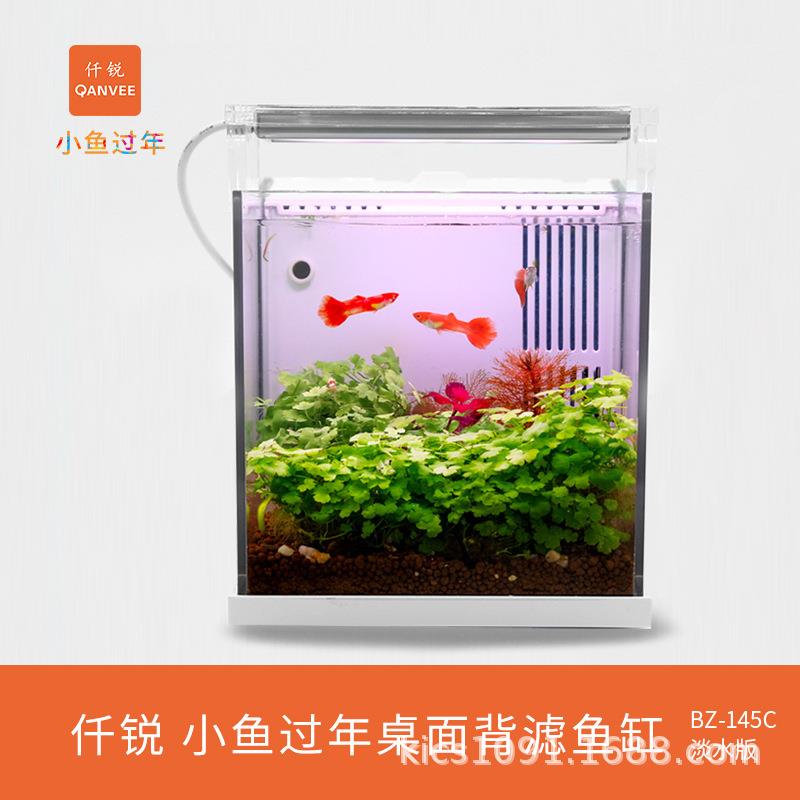 仟锐新品小鱼过年BZ-145C桌面背滤底滤鱼缸淡水版海水版迷你小鱼图片