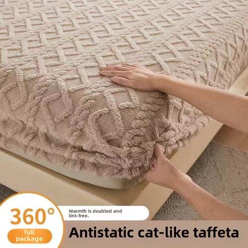 Warm Flannel Fitted Sheet Bedsheet Bed Mattress Cover single