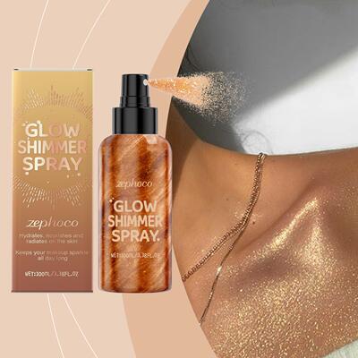 ZEPHOCO Shimmering Body Mist Spray - Natural Glitter Highlig