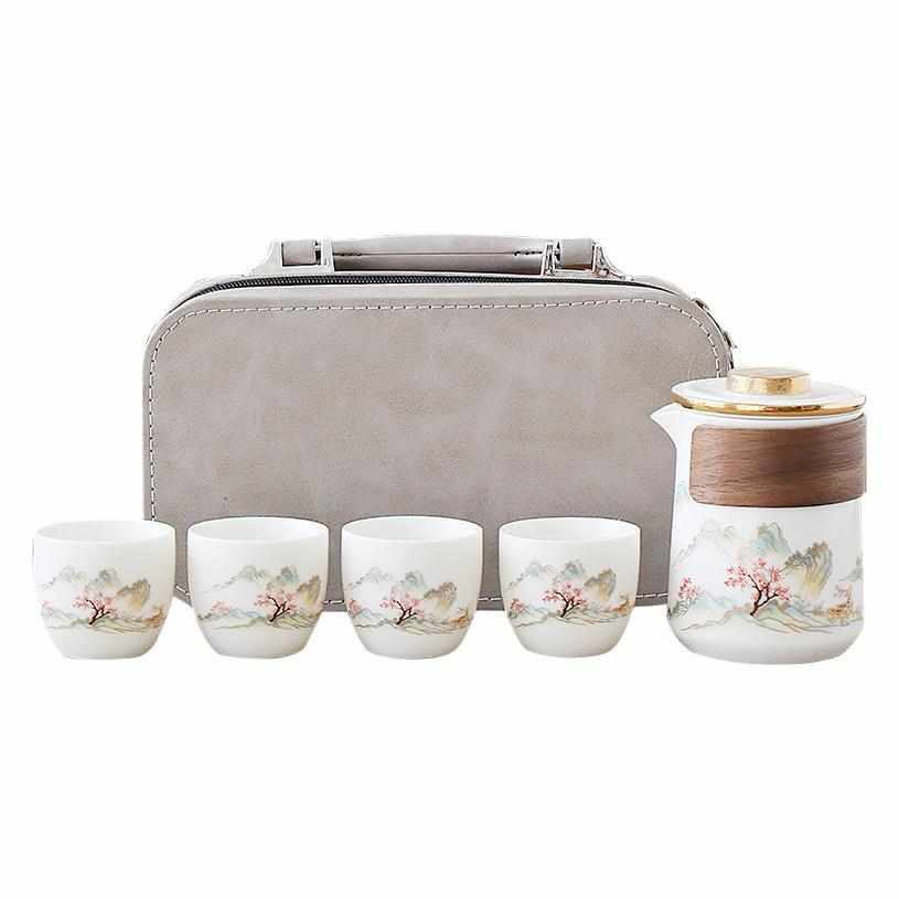 旅行茶具快客杯一壶四杯便携式茶壶小套户外功夫泡茶礼品套装批发