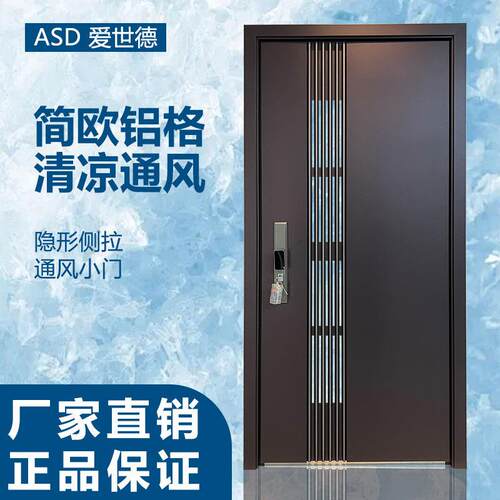 锌合金甲级防盗推拉小门大窗通风门中门进入户门安全门包邮包安装