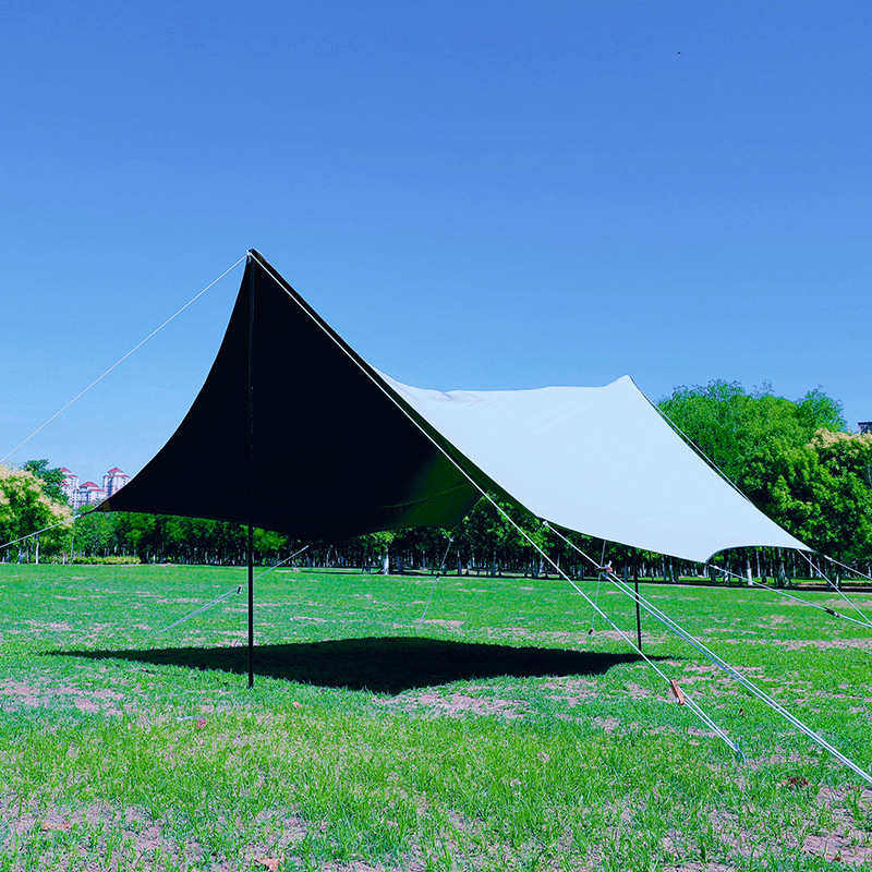 黑胶天幕户外牛津布涤棉天幕露营帐篷防雨防晒天幕布沙滩遮阳棚露