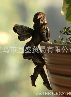 新款直销跨境新款 仙女女孩挂杯树脂装饰品 仙女组合花篮边缘装饰