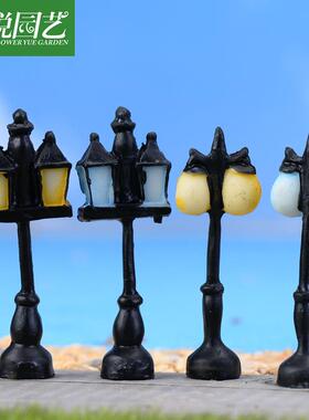 新款直销微景观摆件 多肉摆件 造景盆栽摆件饰品 怀旧路灯饰品摆