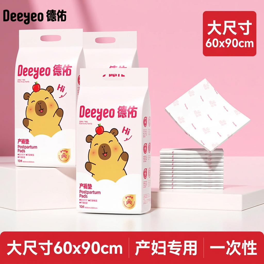 德佑产褥垫产妇专用60x90护理垫隔尿垫孕产妇一次性床垫看护垫