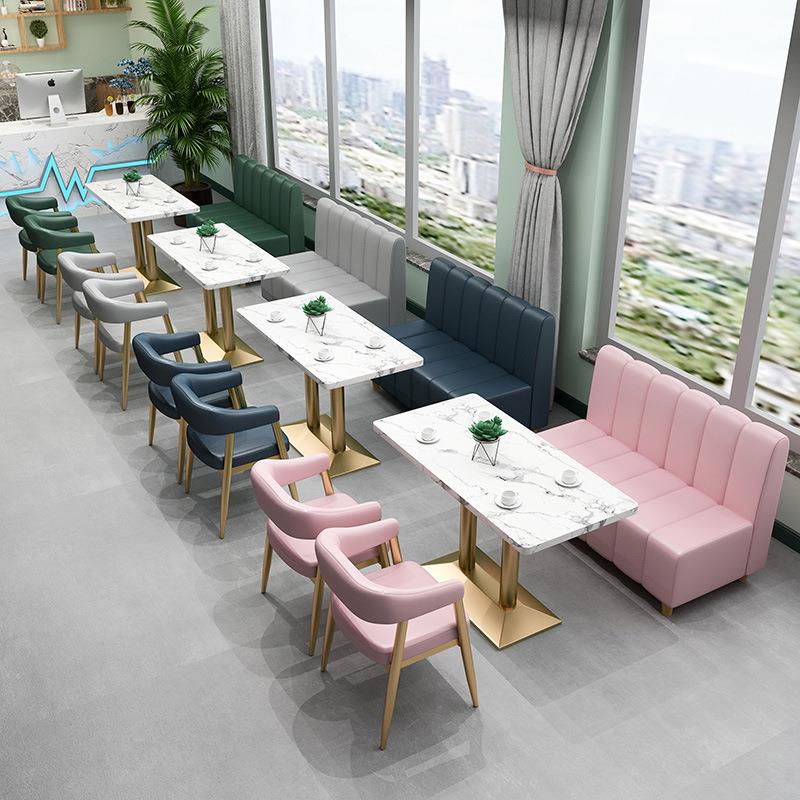 网红奶茶店桌椅茶楼卡座汉堡店咖啡甜品餐饮店餐厅火锅店沙发组合