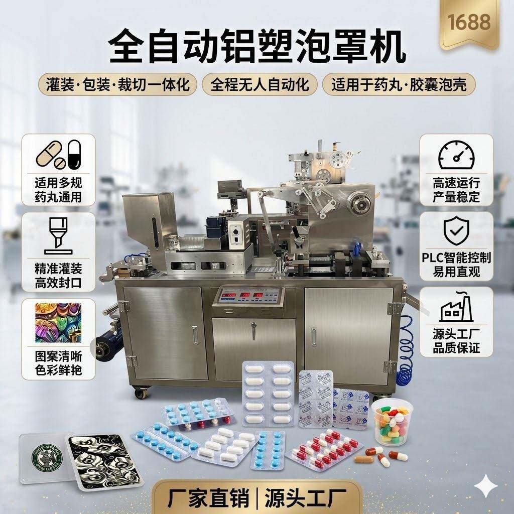 全自动蜂蜜泡罩包装机丸铝箔包装机DPP-80A铝塑泡罩机