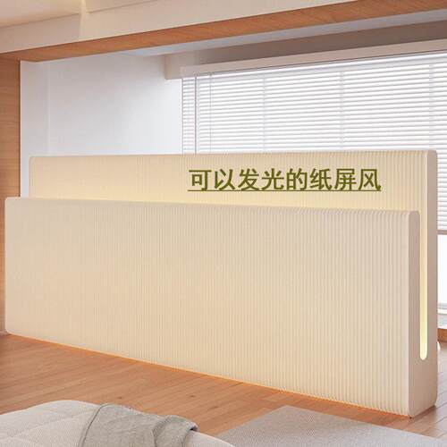纸屏风隔断客厅办公室高低矮遮挡小户型玄关移动发光挡板简易自装