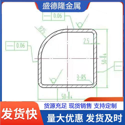 厂家生产q235异形半圆铁管 机械用大口径厚壁D形管 镀锌半圆管