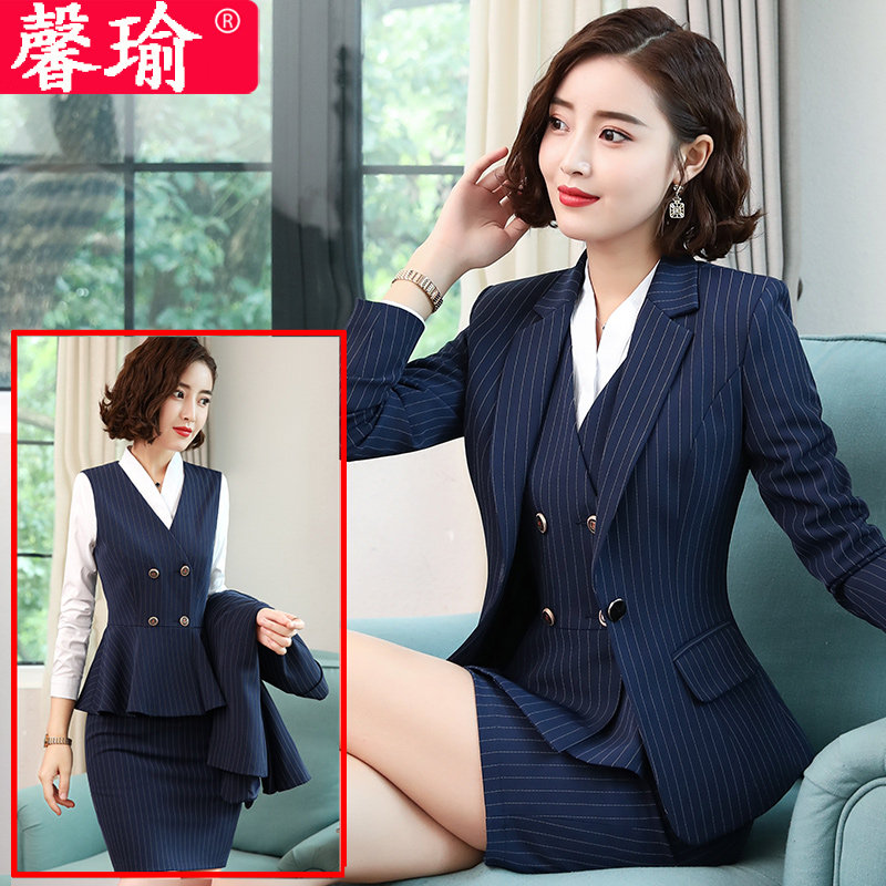 职业套装女时尚气质ol马甲西装面试正装空姐制服酒店美容院工作服